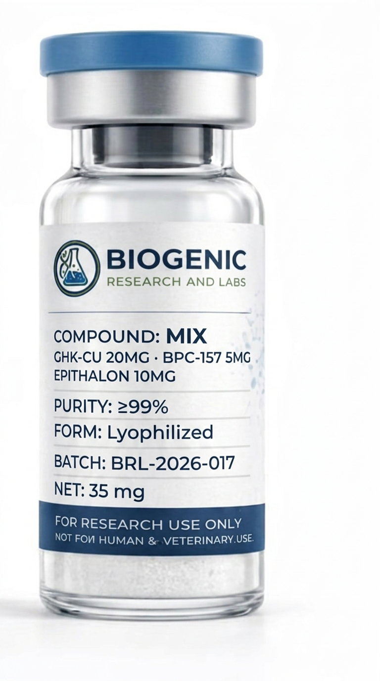GHK-CU / BPC-157 / EPITHALON 35mg lyophilized powder research vial